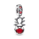 Abalorio Pandora plata 925 colgante de Murano Reno de la Nariz Roja