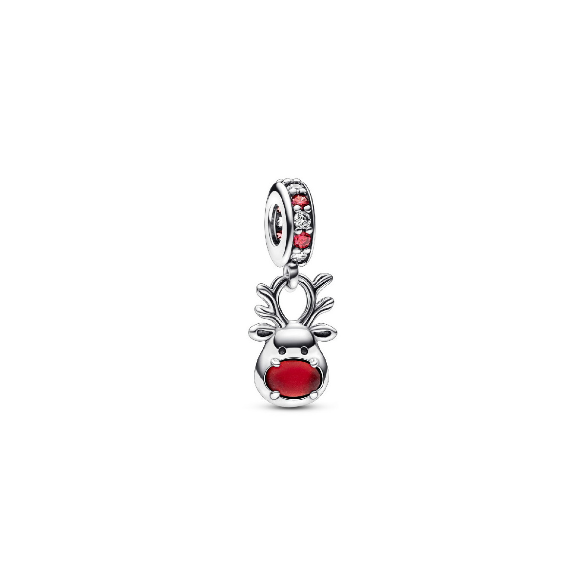 Abalorio Pandora plata 925 colgante de Murano Reno de la Nariz Roja
