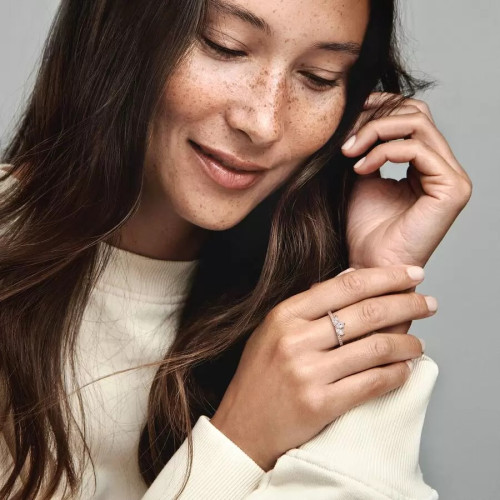 Anillo Pandora Rosé Herbario Brillante talla 54