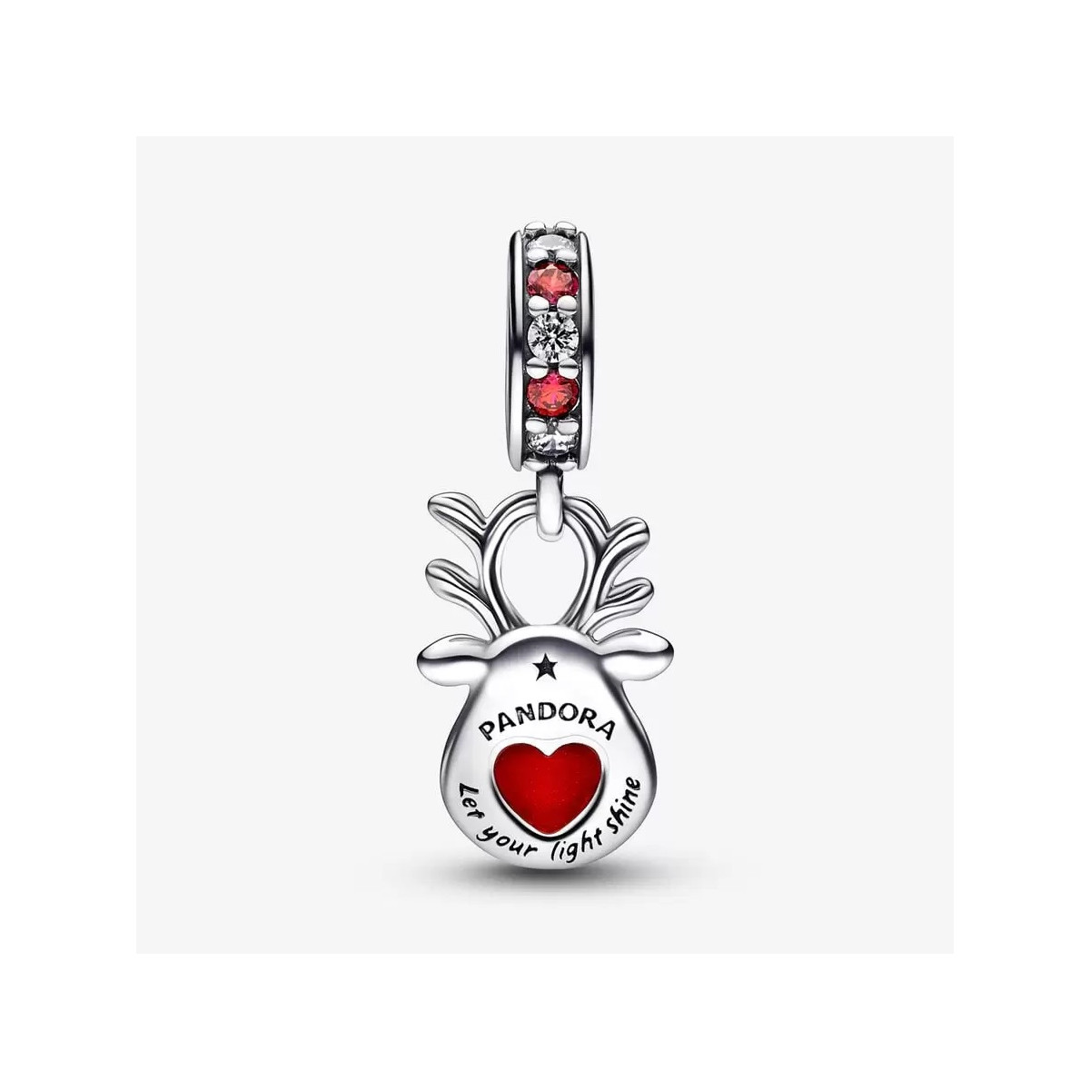 Abalorio Pandora plata 925 colgante de Murano Reno de la Nariz Roja