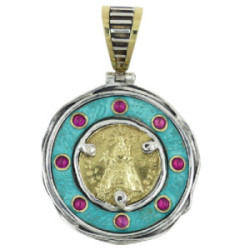 Medallón Altana plata 925 y bronce Virgen de la Paz 11E0446