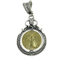 Medallón Altana plata 925 y bronce Virgen de la Paz E407