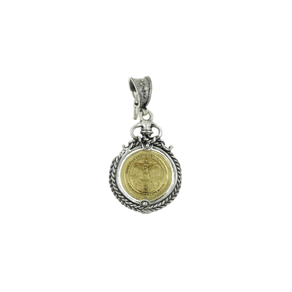 Medallón Altana plata 925 y bronce Cristo de los Remedios E407R