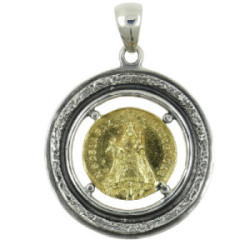 Medallón Altana plata 925 y bronce Virgen de la Paz E51P