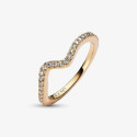 Anillo Pandora dorado Ola Brillante talla 56