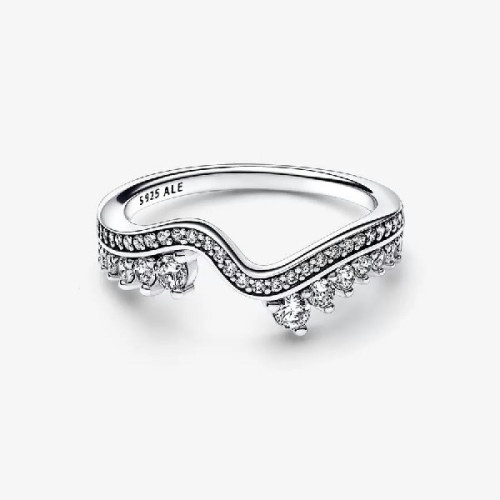 Anillo Pandora Ola Asimétrica Brillante plata 925 talla 54