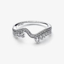 Anillo Pandora Ola Asimétrica Brillante plata 925 talla 54