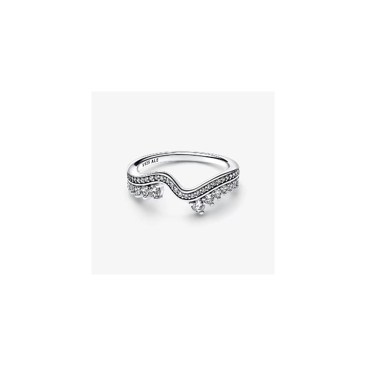 Anillo Pandora Ola Asimétrica Brillante plata 925 talla 54