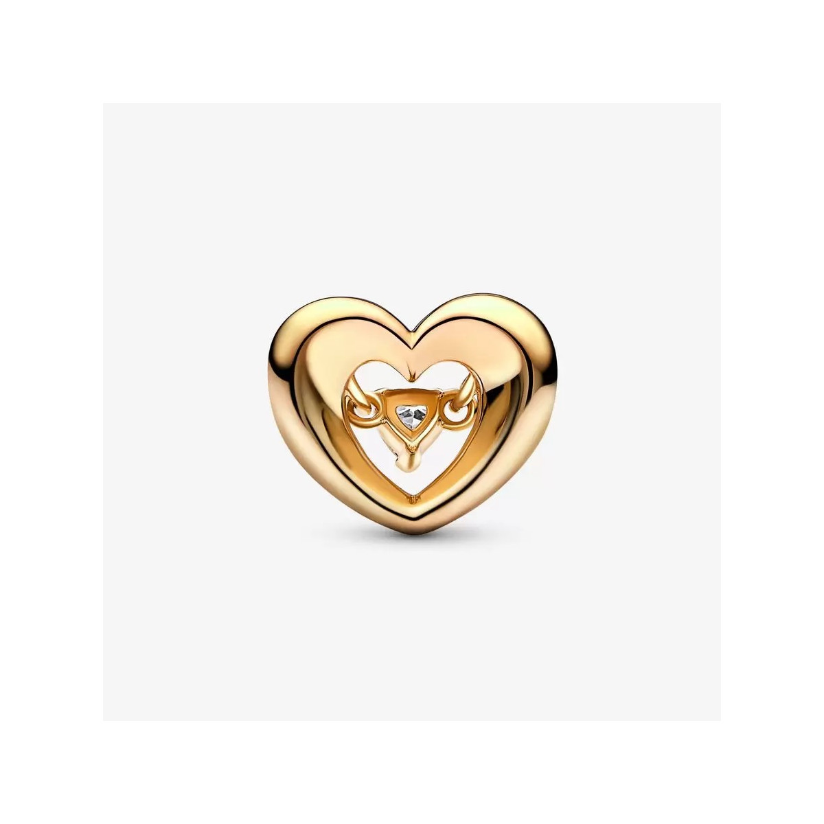 Abalorio Pandora plata 925 dorado Corazón Radiante y Gema Flotante