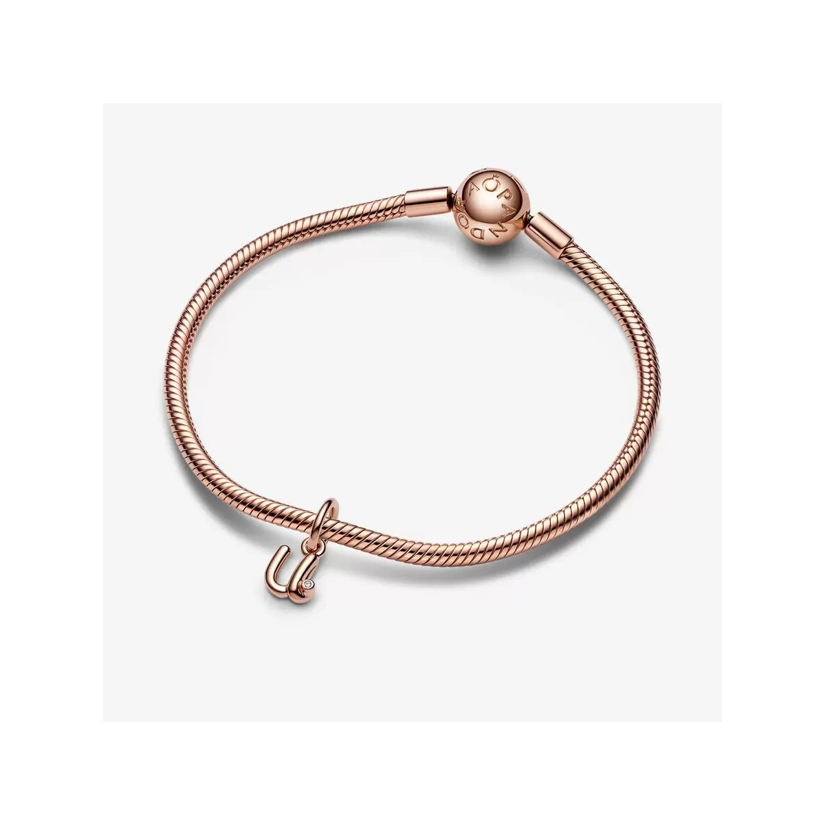 Abalorio Pandora Colgante Letra Minúscula U del Alfabeto