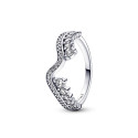 Anillo Pandora Ola Asimétrica Brillante plata 925 talla 54