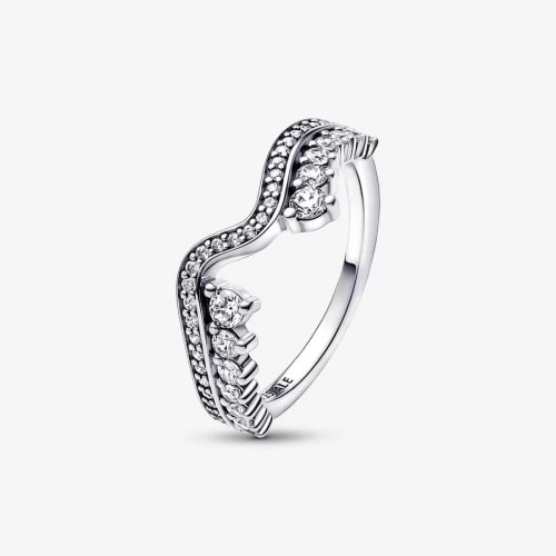 Anillo Pandora Ola Asimétrica Brillante plata 925 talla 52