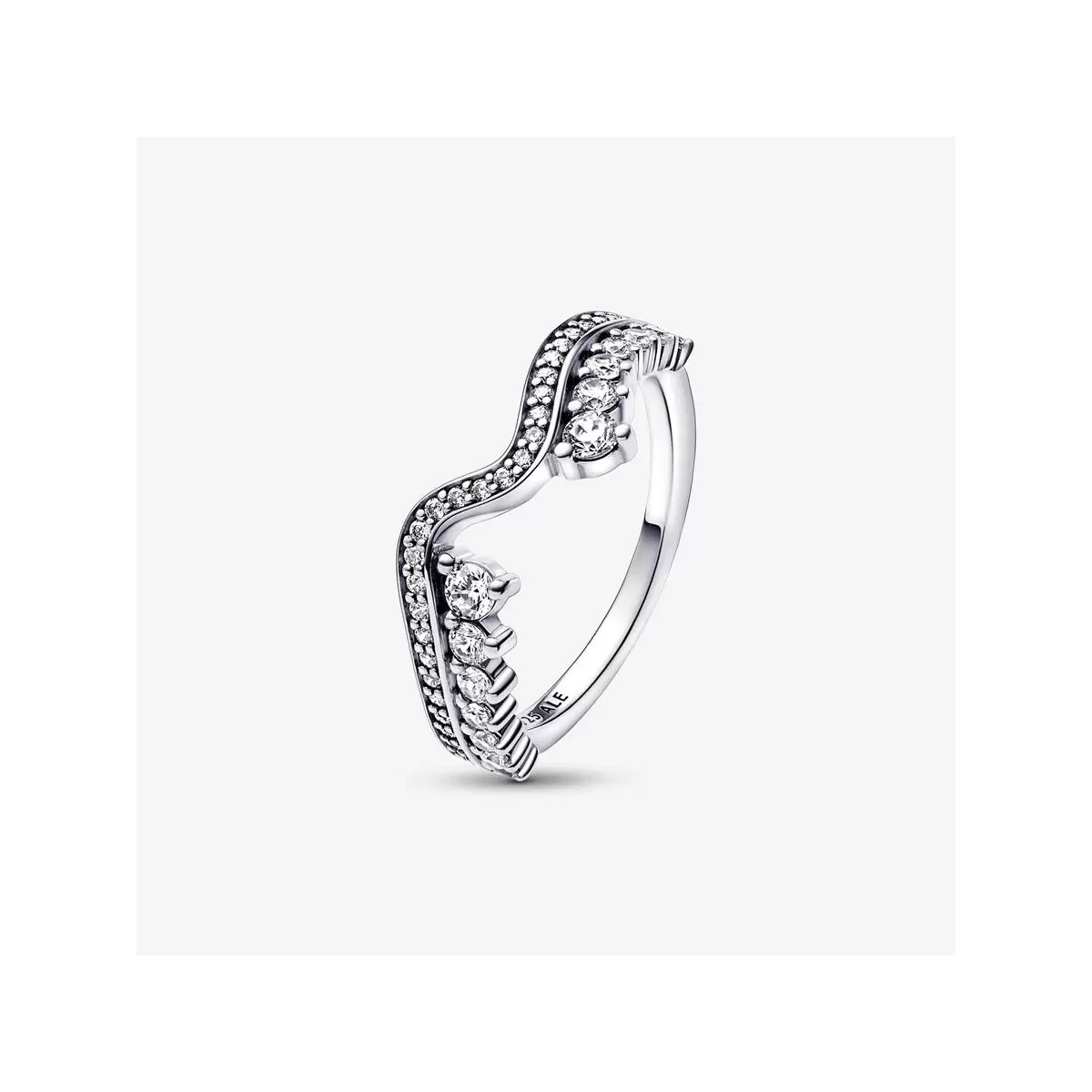 Anillo Pandora Ola Asimétrica Brillante plata 925 talla 52