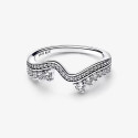 Anillo Pandora Ola Asimétrica Brillante plata 925 talla 52