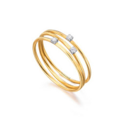 Anillo Lecarré oro 750 con diamantes talla 15