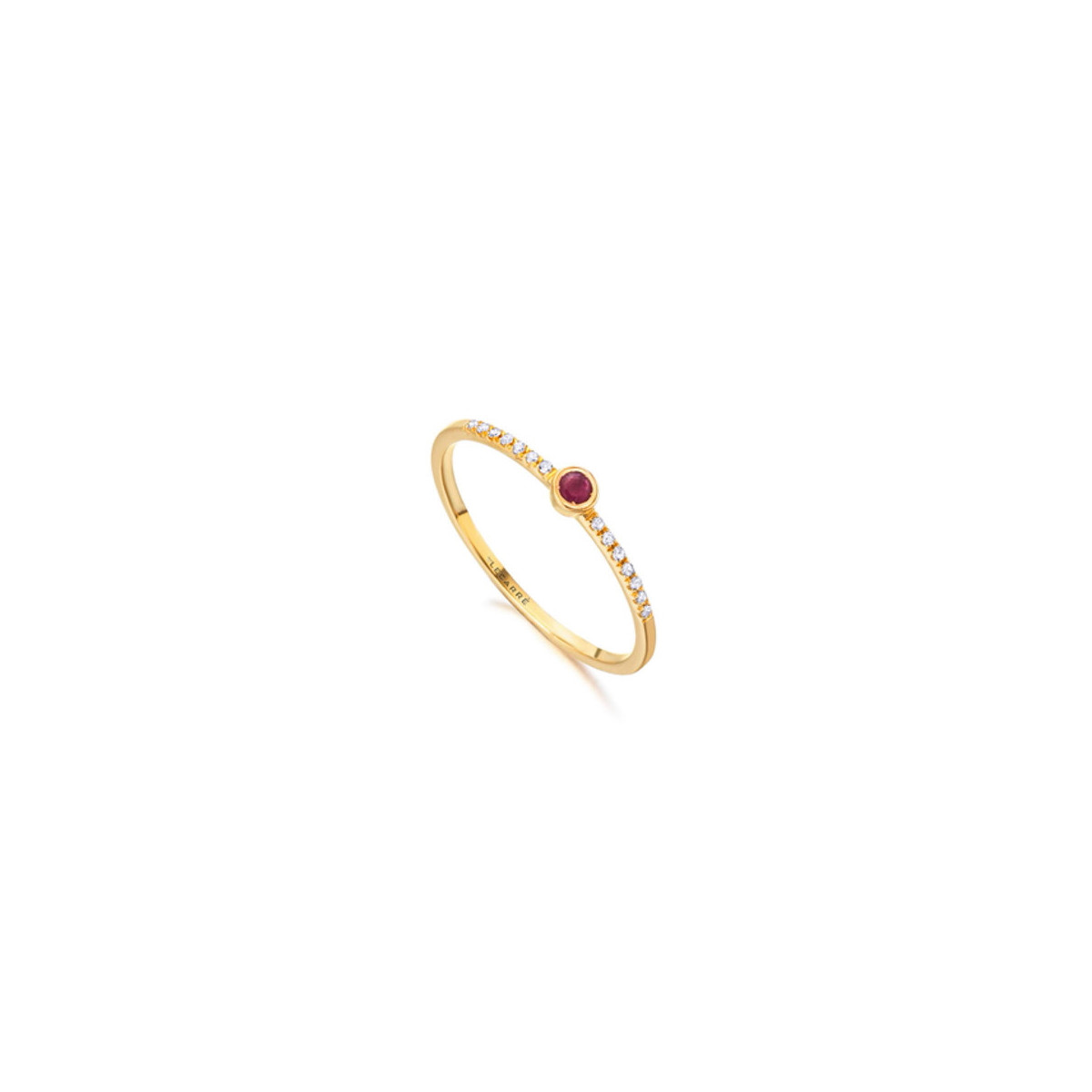 Anillo Lecarr oro 750 con diamantes y esmeralda talla 15