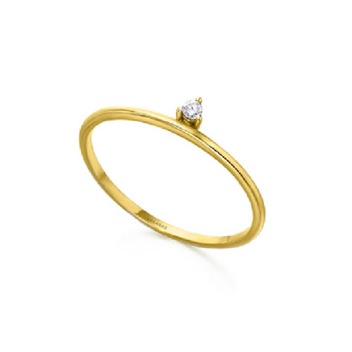 Anillo Lecarre oro amarillo 750 y brillante talla 15