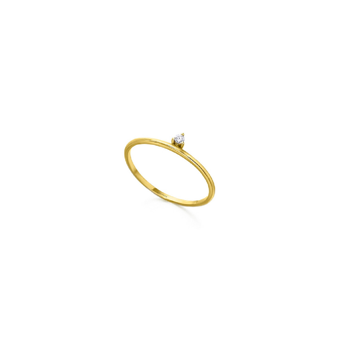 Anillo Lecarre oro amarillo 750 y brillante talla 15