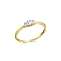 Anillo Lecarré oro amarillo 750 y  diamantes, talla 15