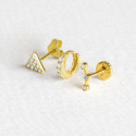 Set piercings Luxenter plata 925 dorada