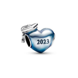 Abalorio Pandora plata 925 Corazón Azul de Graduación 2023