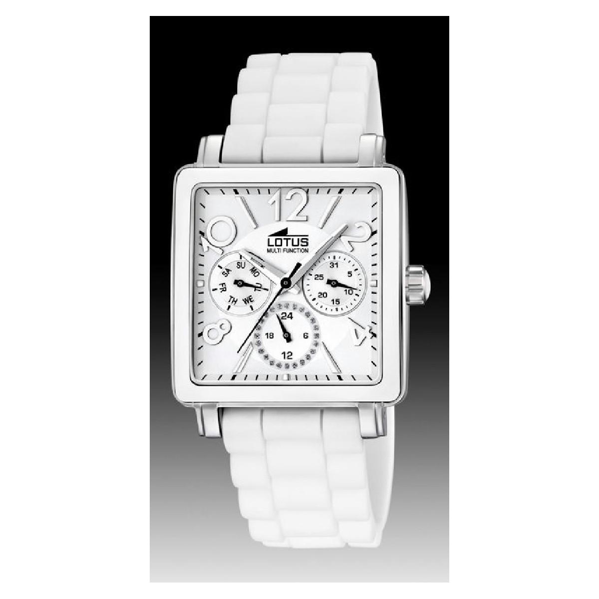 Reloj Lotus multifunción silicona blanco unisex