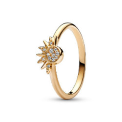 Anillo Pandora Plata dorada Sol Celestial talla 52