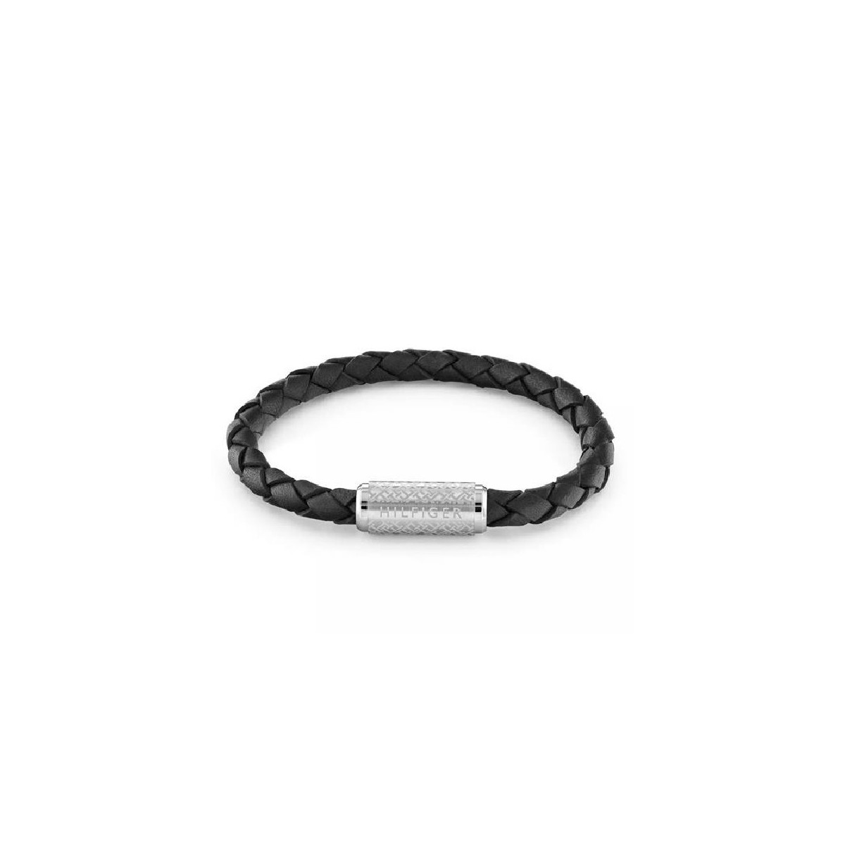 Pulsera Tommy Hilfiger de cuero negro y acero unisex