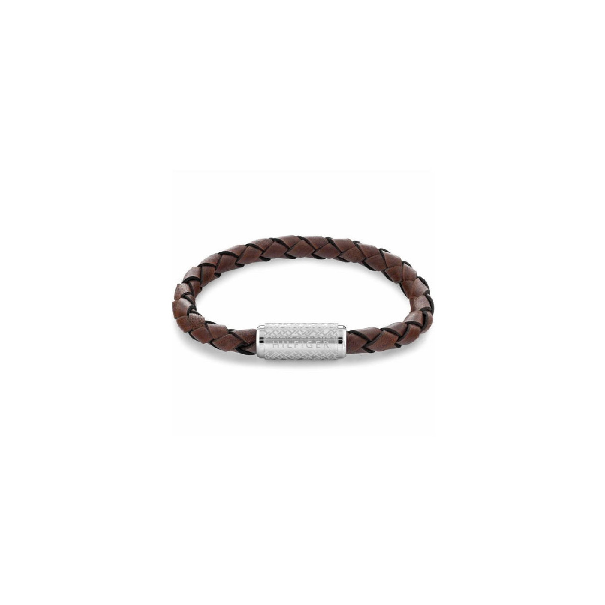 Pulsera Tommy Hilfiger de cuero marrón y acero unisex