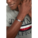 Pulsera Tommy Hilfiger de cuero negro y acero unisex