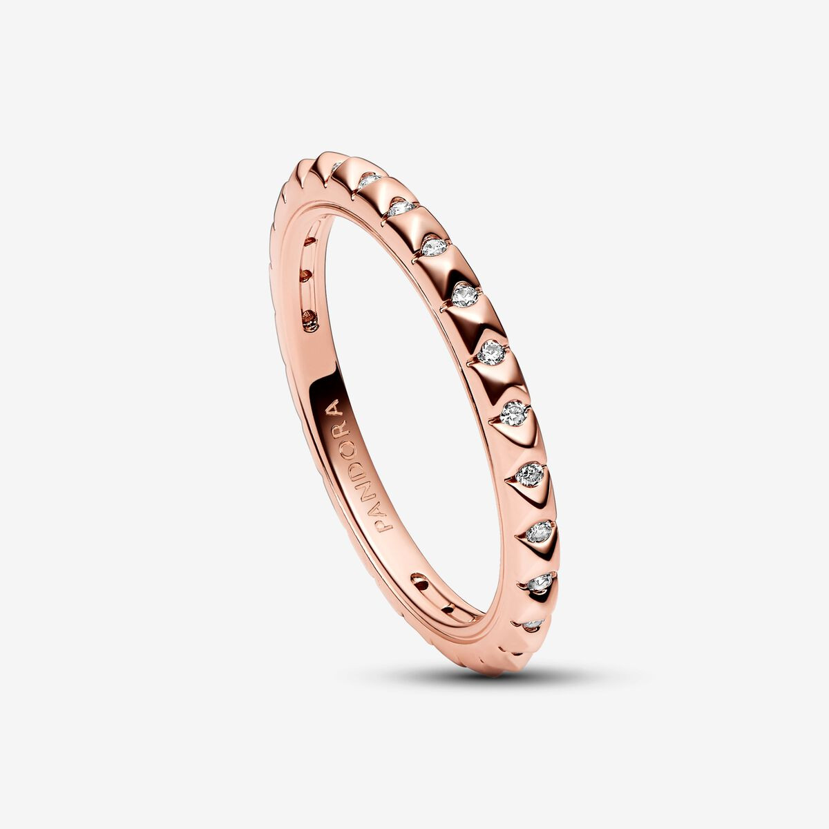 Anillo Pandora ME Pirámides Rosa talla 56