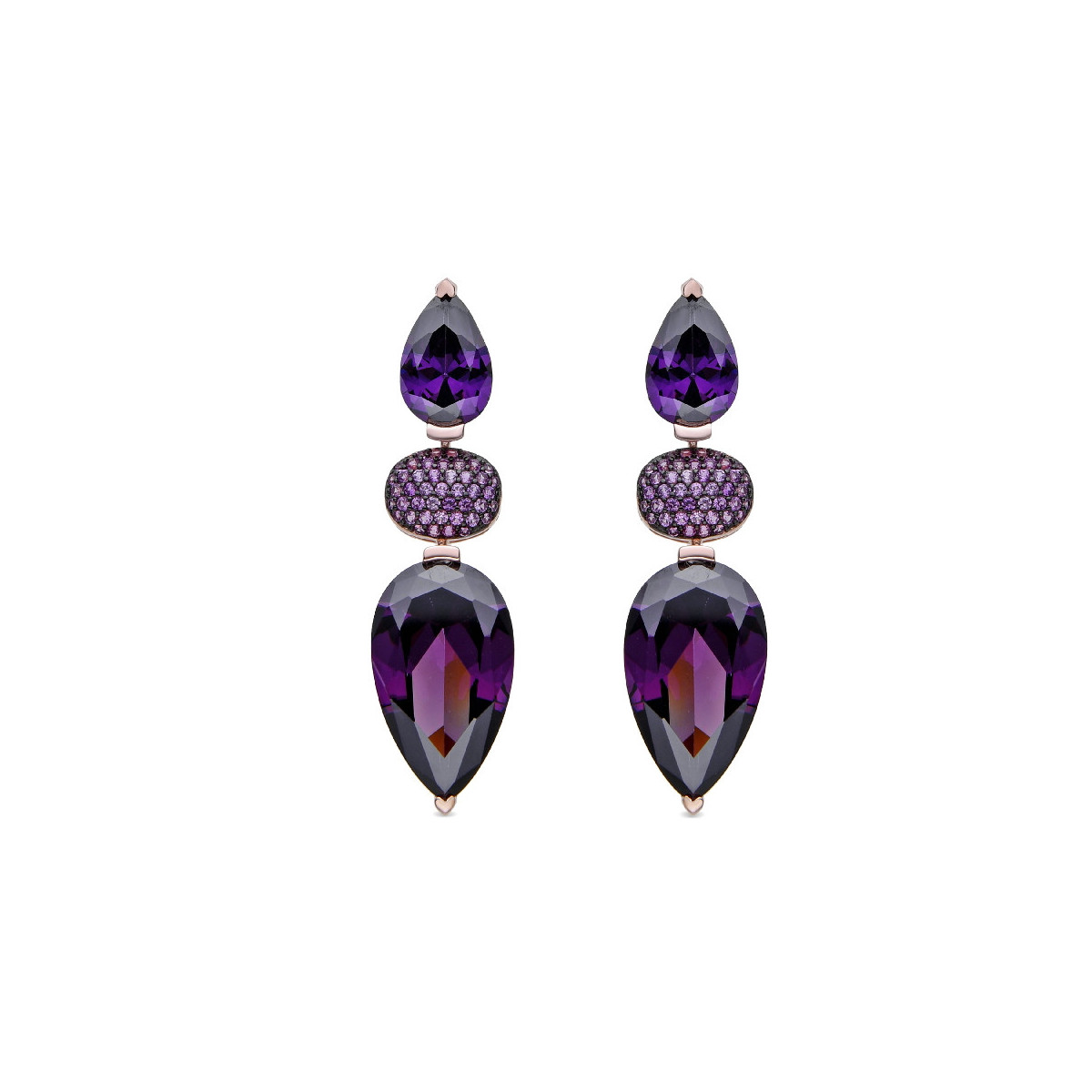 Pendientes Luxenter Egrak plata rosa 925