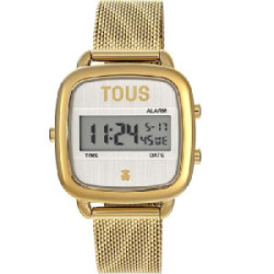 Reloj digital D-Bear SQ de acero IP dorado