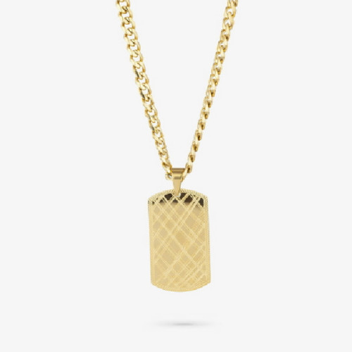 Collar Radiant Acero Dorado Hombre placa PLATE