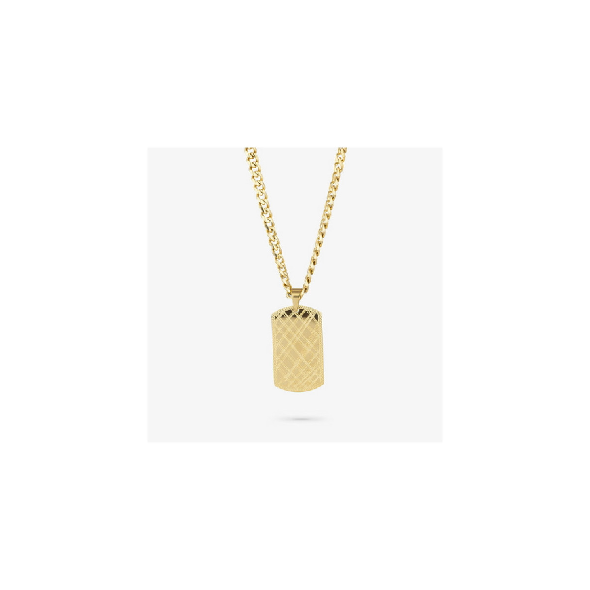 Collar Radiant Acero Dorado Hombre placa PLATE