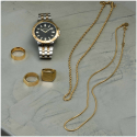 Anillo Radiant sello Hombre acero dorado Shine talla 24