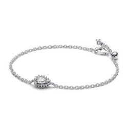 Pulsera Pandora plata 925 Halo Brillante Corte Pera 16cm
