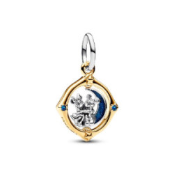 Abalorio Pandora plata 925 Luna Giratoria en Dos Tonos Mickey Mouse & Minnie de Disney
