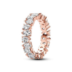 Anillo Pandora Rosa Banda Brillante Alterna talla 52