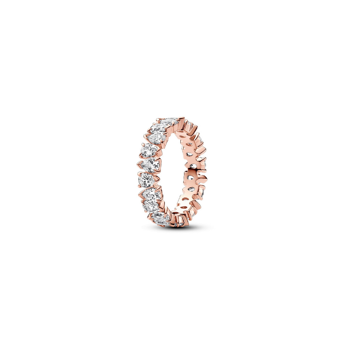 Anillo Pandora Rosa Banda Brillante Alterna talla 52