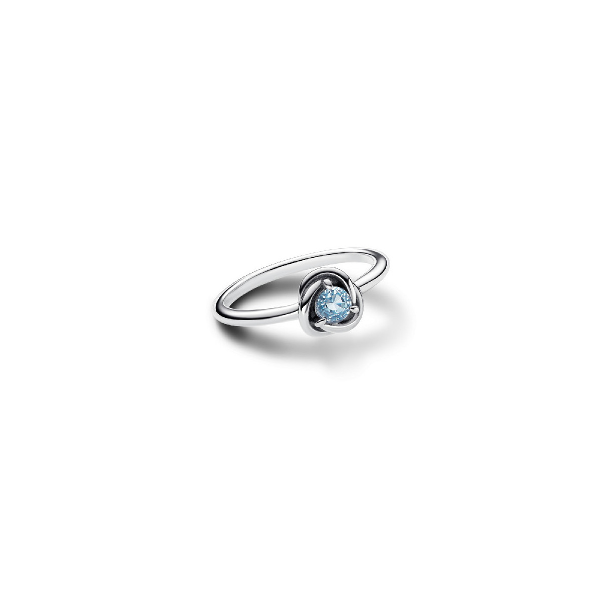 Anillo Pandora plata 925 Círculo Eternity Azul Aguamarina talla 56