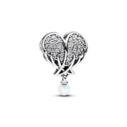 Abalorio Pandora Moments plata 925 Alas de Ángel y Corazón Brillante