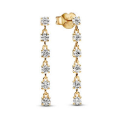 Pendientes Pandora Dorado Gemas Brillantes