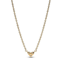 Collar Pandora dorado Corazón triple Gema
