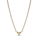 Collar Pandora dorado Corazón triple Gema