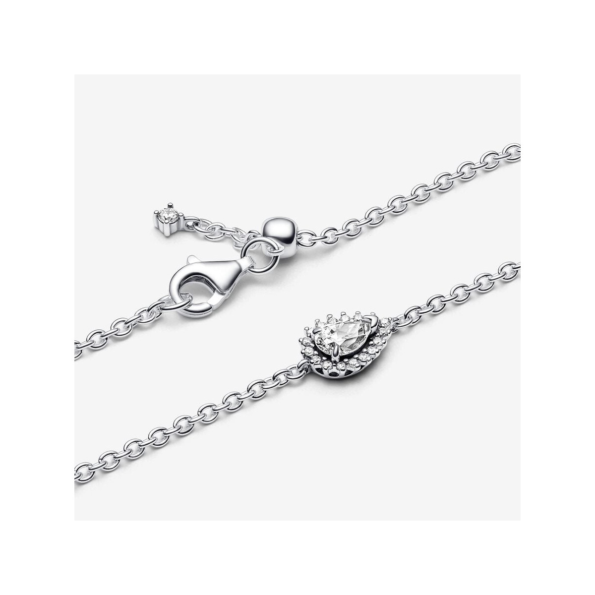 Pulsera Pandora plata 925 Halo Brillante Corte Pera 16cm