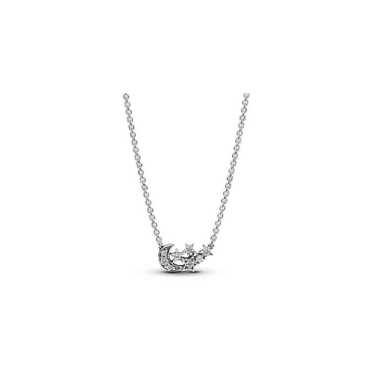 Collar Pandora plata 925 Luna y Estrella Brillantes