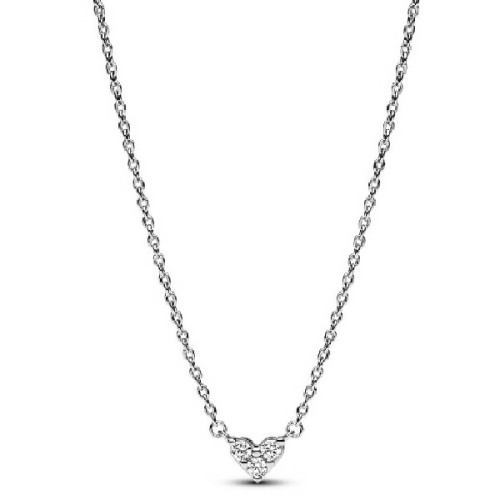 Collar Pandora plata 925 Corazón triple Gema