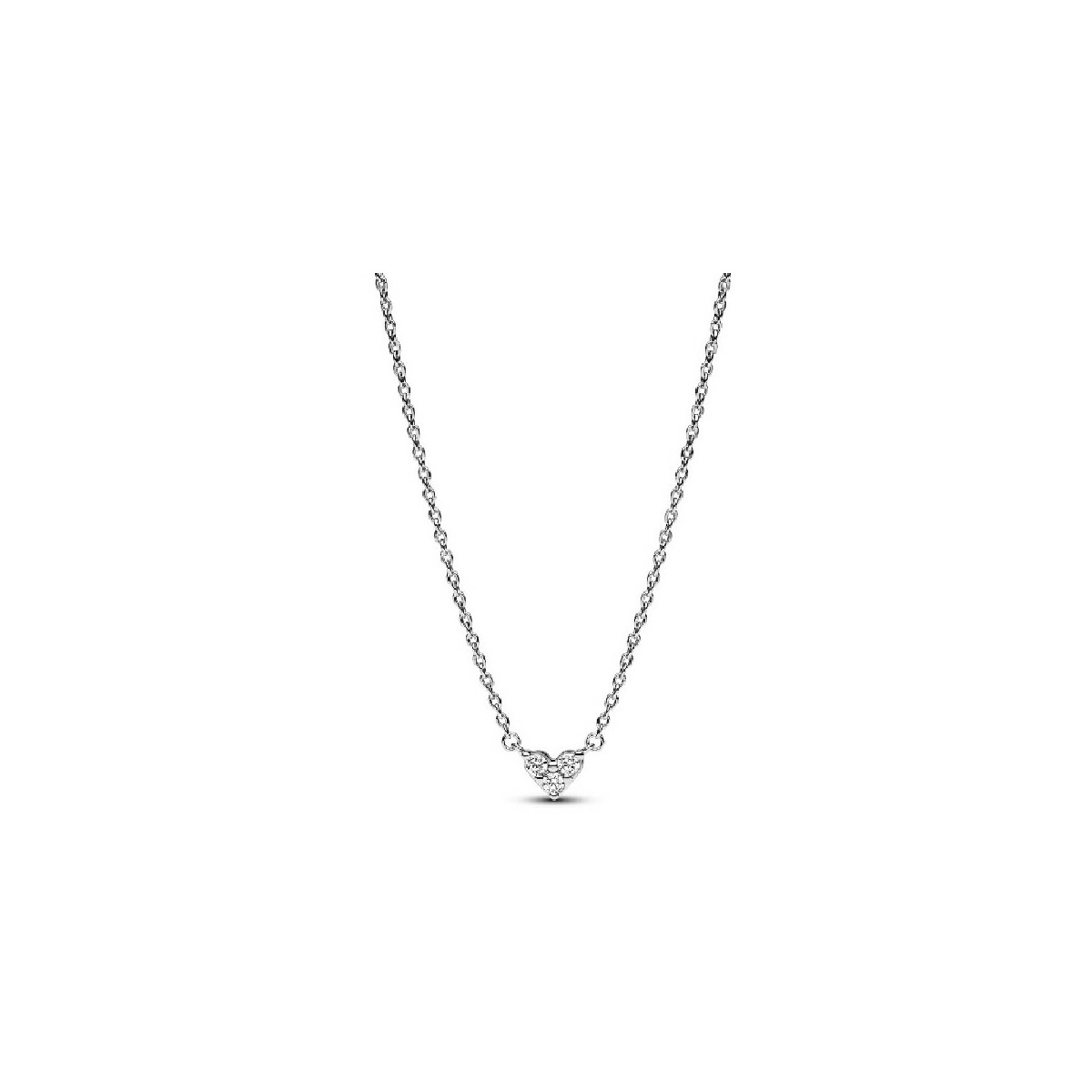 Collar Pandora plata 925 Corazón triple Gema