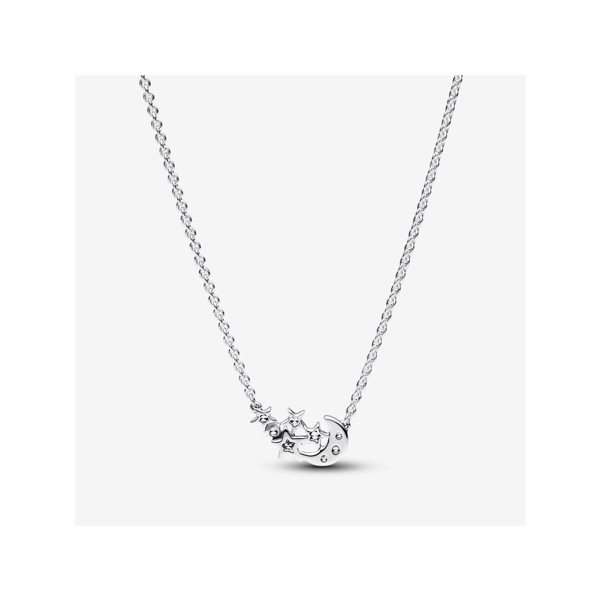 Collar Pandora plata 925 Luna y Estrella Brillantes